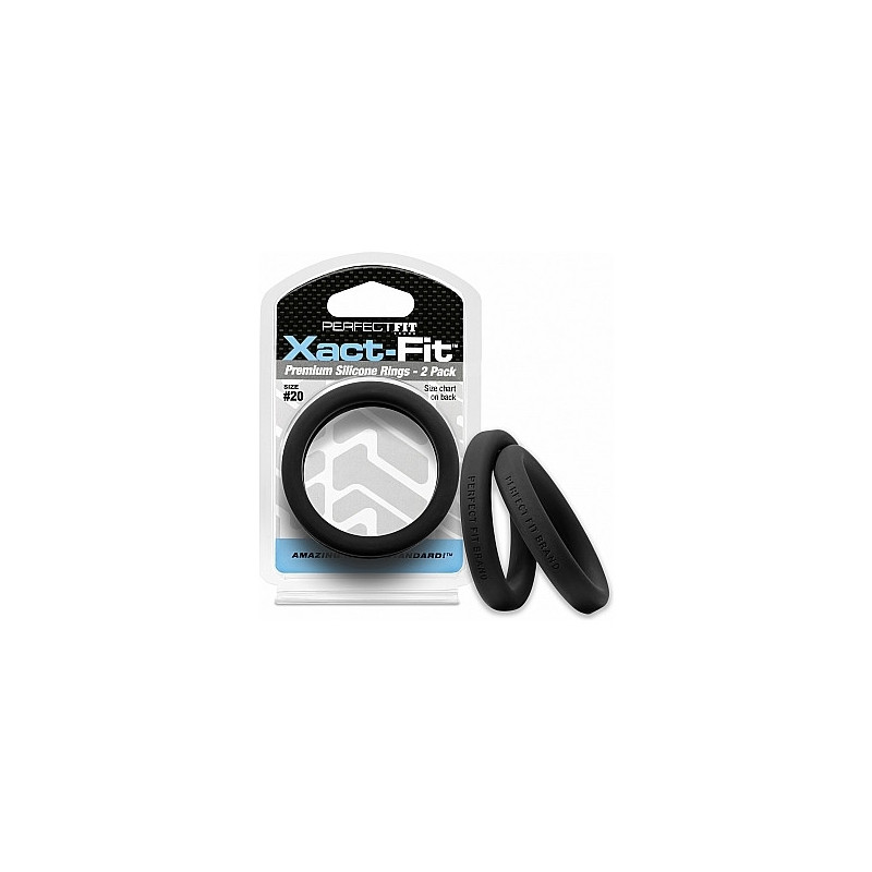 XACT FIT PACK DE 2 ANILLOS DE SILICONA 19CM NEGRO