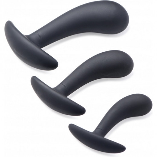 SET ANAL CURVO DARK DELIGHTS 3 PIEZAS NEGRO