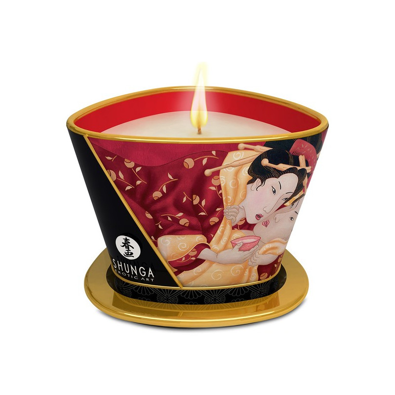 Shunga Vela De Masaje Fresa 170 Ml - Sexplace.es