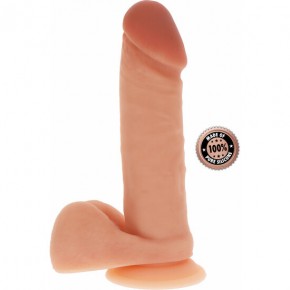 PENE REALiSTICO DE SILICONA CON TESTiCULOS 18CM