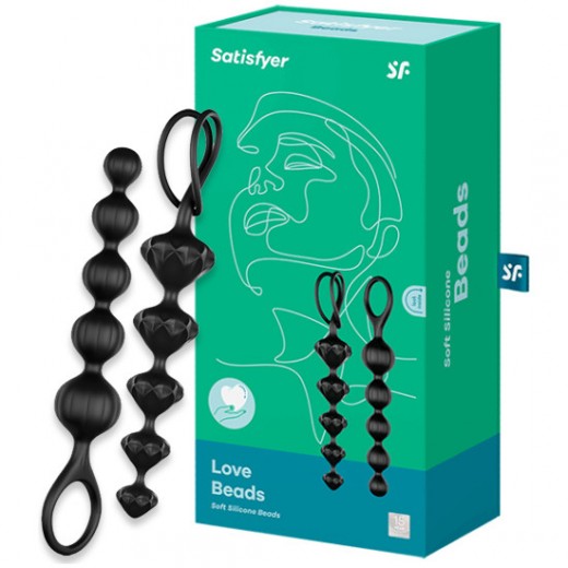 SATISFYER BEADS BOLAS ANALES SILICONA NEGRO