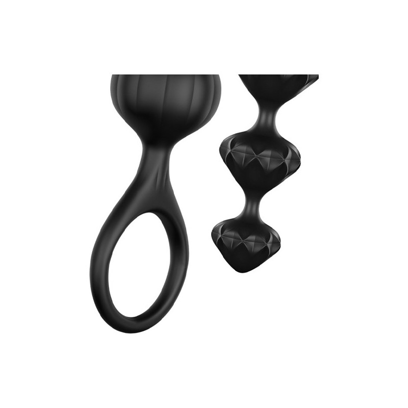 SATISFYER BEADS BOLAS ANALES SILICONA NEGRO