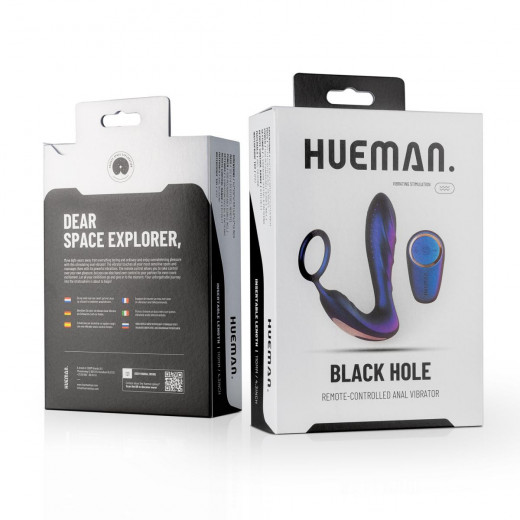 Hueman Black Hole Plug Anal Con Anillo Para El Pene/TestÍCulos Con Control Remoto Usb