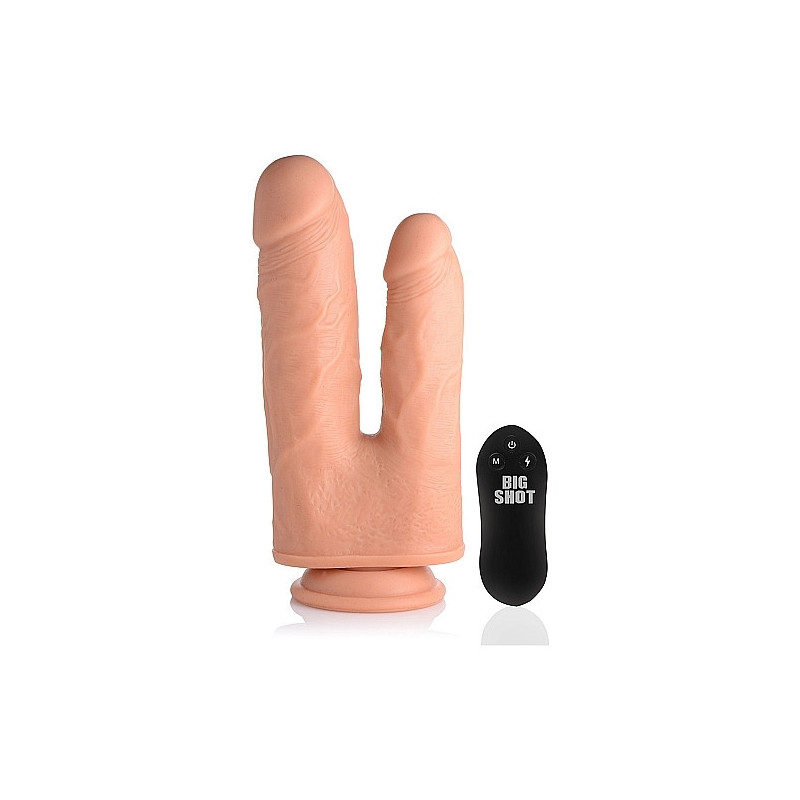 PENE REALiSTICO DOBLE CON VIBRADOR 10 VELOCIDADES