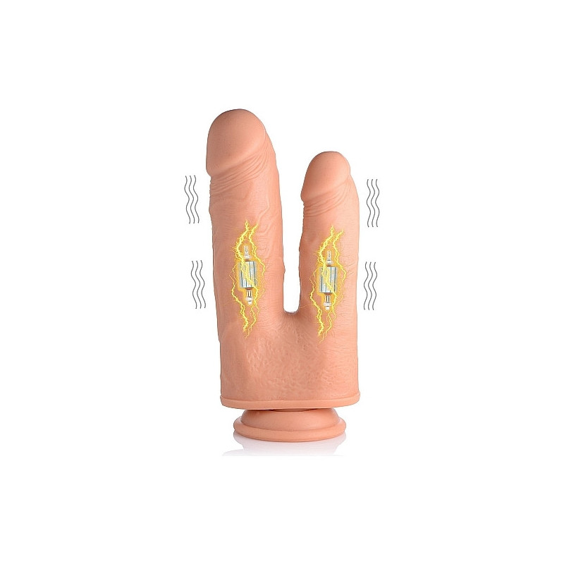 PENE REALiSTICO DOBLE CON VIBRADOR 10 VELOCIDADES