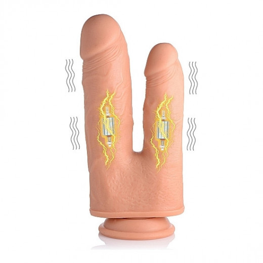 PENE REALiSTICO DOBLE CON VIBRADOR 10 VELOCIDADES