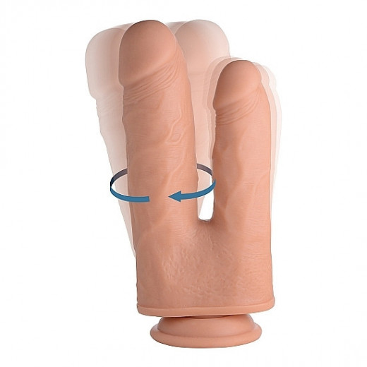 PENE REALiSTICO DOBLE CON VIBRADOR 10 VELOCIDADES