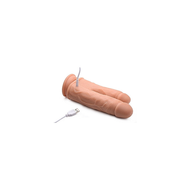 PENE REALiSTICO DOBLE CON VIBRADOR 10 VELOCIDADES