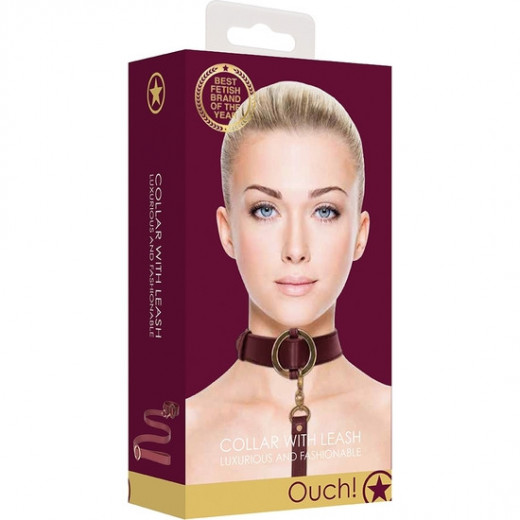 OUCH HALO COLLAR WITH LEASH BURDEOS