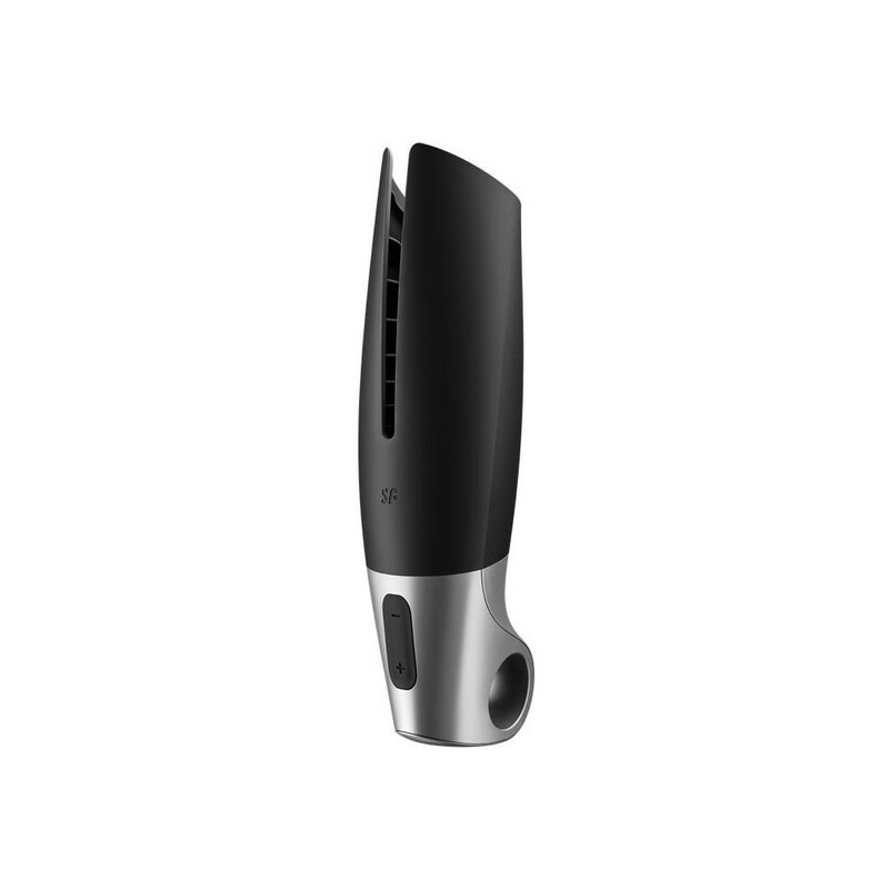 SATISFYER MASTURBADOR POWER CON VIBRACIoN NEGRO PLATA