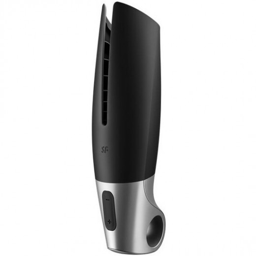 SATISFYER MASTURBADOR POWER CON VIBRACIoN NEGRO PLATA