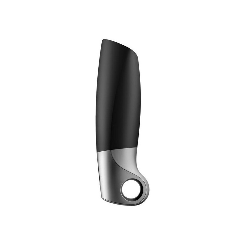 SATISFYER MASTURBADOR POWER CON VIBRACIoN NEGRO PLATA