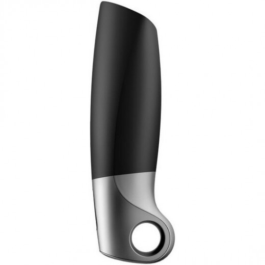 SATISFYER MASTURBADOR POWER CON VIBRACIoN NEGRO PLATA