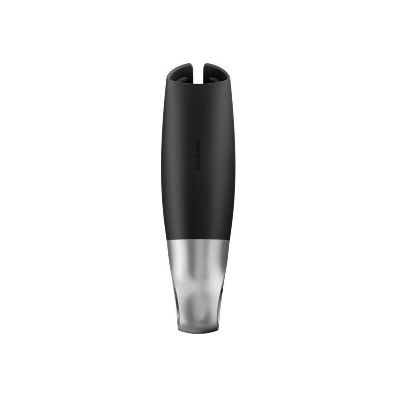 SATISFYER MASTURBADOR POWER CON VIBRACIoN NEGRO PLATA