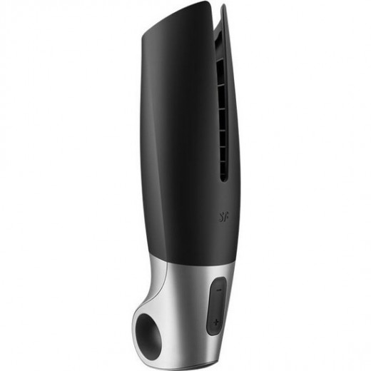 SATISFYER MASTURBADOR POWER CON VIBRACIoN NEGRO PLATA