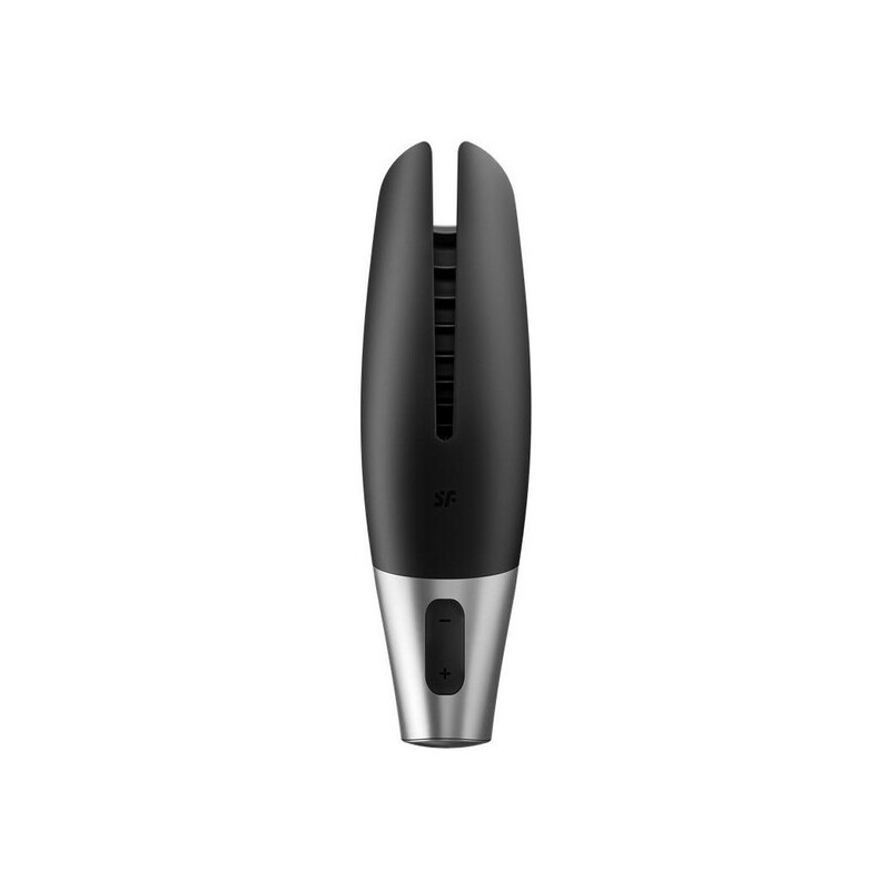 SATISFYER MASTURBADOR POWER CON VIBRACIoN NEGRO PLATA