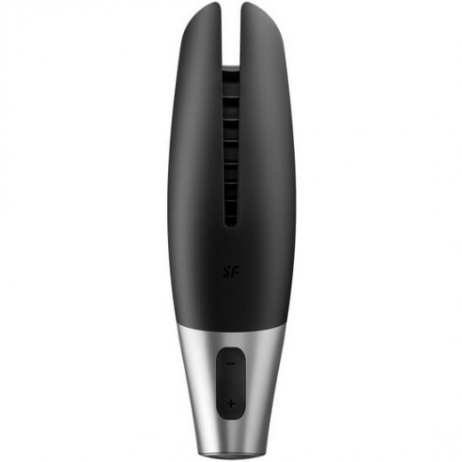 SATISFYER MASTURBADOR POWER CON VIBRACIoN NEGRO PLATA
