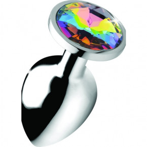 PLUG ANAL GEMA RAINBOW LARGO PLATA