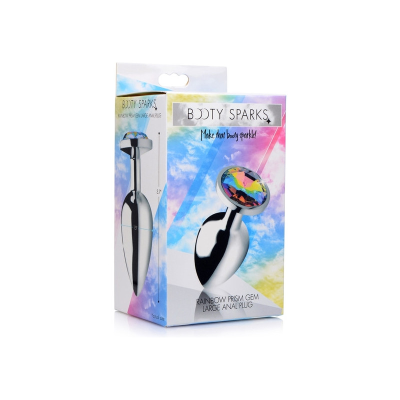 PLUG ANAL GEMA RAINBOW LARGO PLATA