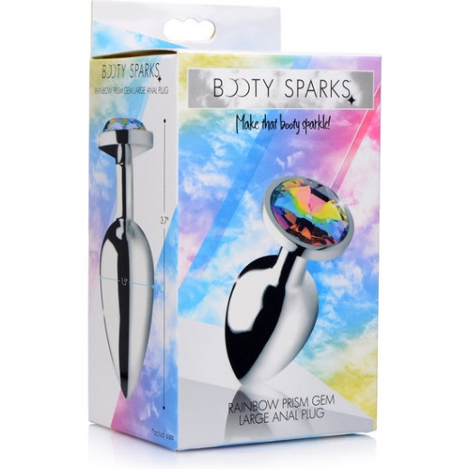 PLUG ANAL GEMA RAINBOW LARGO PLATA