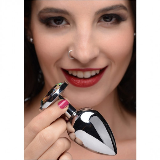 PLUG ANAL GEMA RAINBOW LARGO PLATA