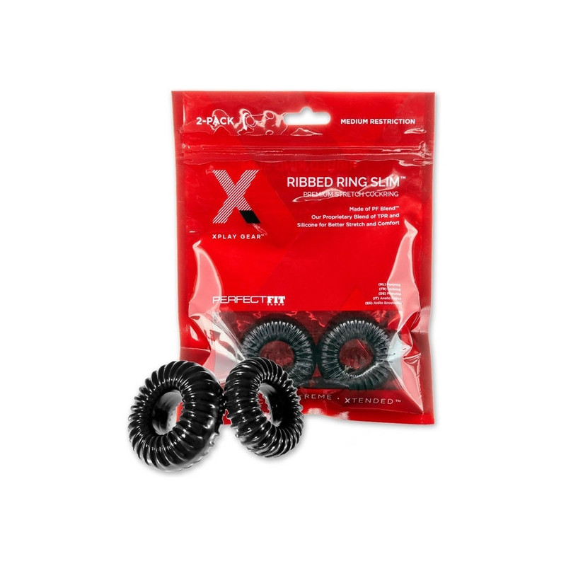 PACK 2 ANILLOS DE SILICONA ELaSTICOS SLIM NEGRO