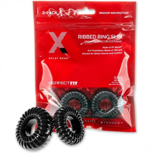 PACK 2 ANILLOS DE SILICONA ELaSTICOS SLIM NEGRO