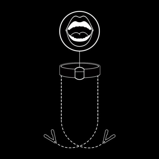FETISH SUBMISSIVE - ANILLA MORDAZA CON PINZAS PARA PEZONES