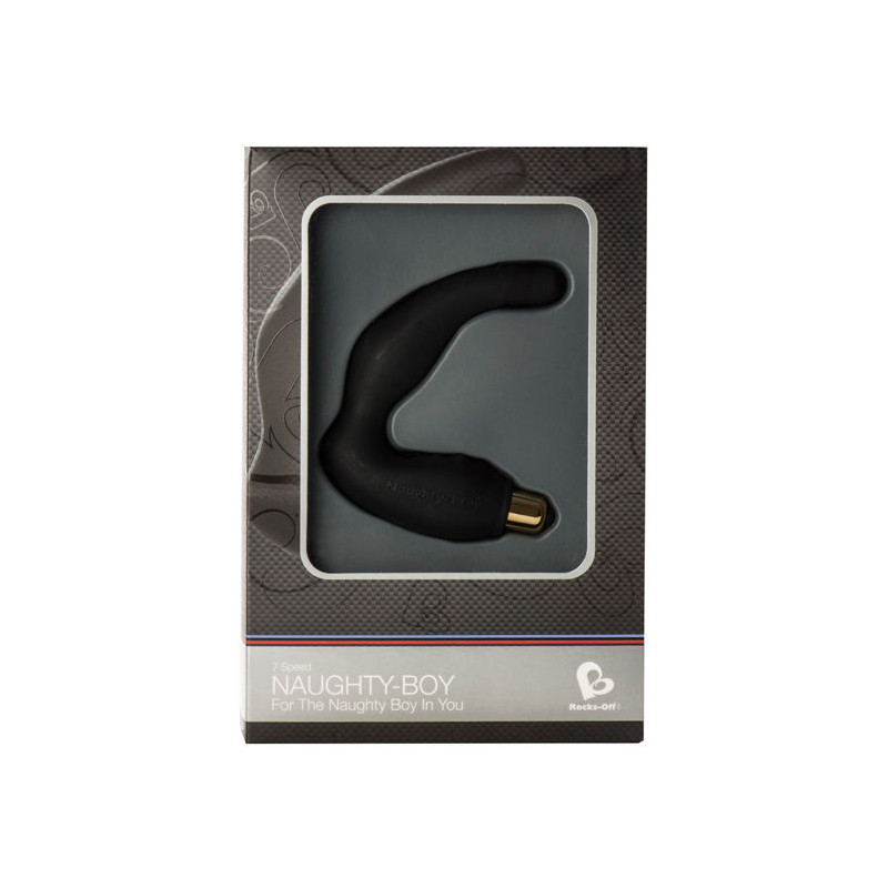 ROCKS-OFF - NAUGHTY-BOY MASAJEADOR DEL PUNTO G MASCULINO 7 V NEGRO