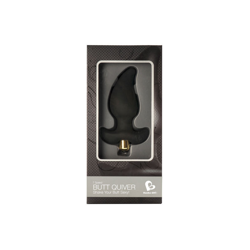 ROCKS-OFF - BUTT QUIVER ESTIMULADOR DEL PUNTO P 7 VELOCIDADES NEGRO