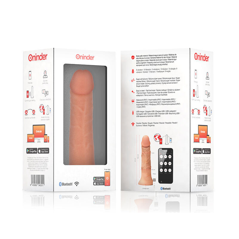 ONINDER - LARGE BOGOTÁ Dildo Vibrador 22 cm Con App | SexPlace.ES