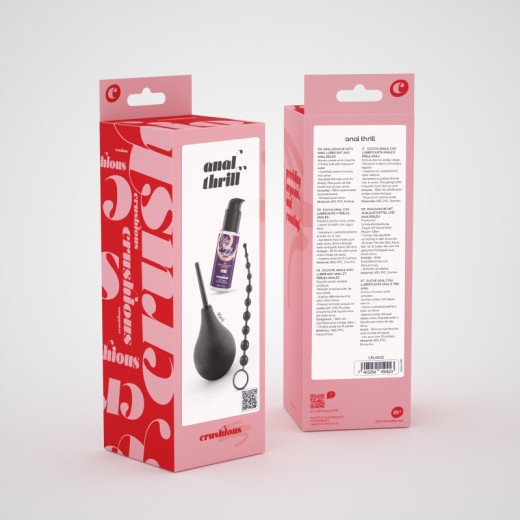 Ducha Anal Anal Thrill 90 ml con Lubricante Anal 50 ml y Cadena de 10 Bolas Crushious