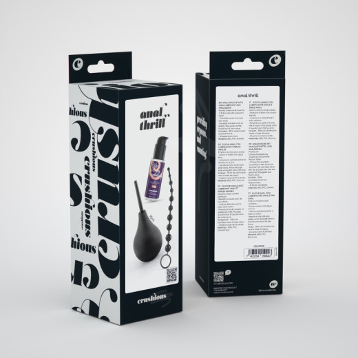 Ducha Anal Anal Thrill 90 ml con Lubricante Anal 50 ml y Cadena de 10 Bolas Crushious
