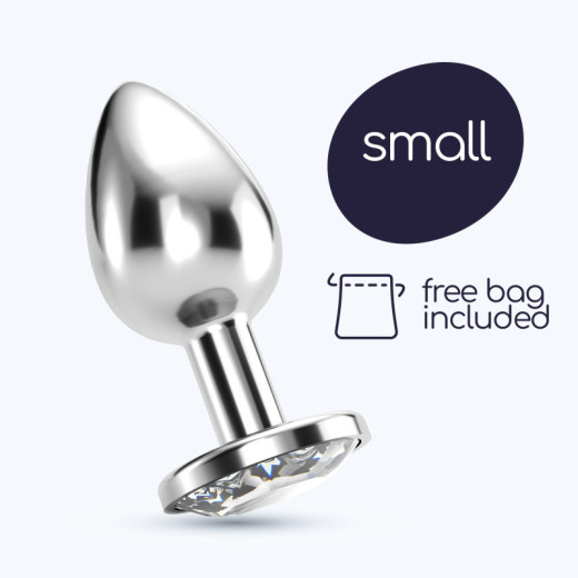 Plug Anal Bijou con Joya Transparente Pequeño + Bolsa Aterciopelada Crushious