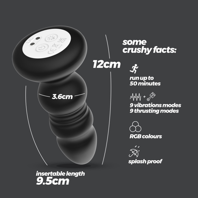 Plug Anal Australis con LED y Control Remoto Crushious