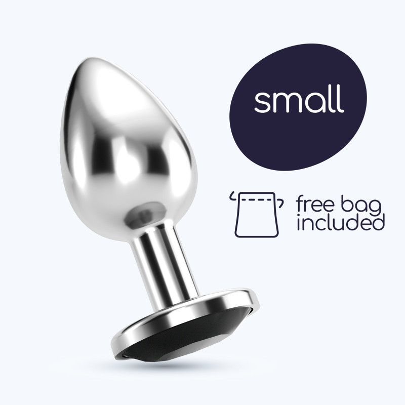 Plug Anal Bijou con Joya Negro Pequeño + Bolsa Aterciopelada Crushious