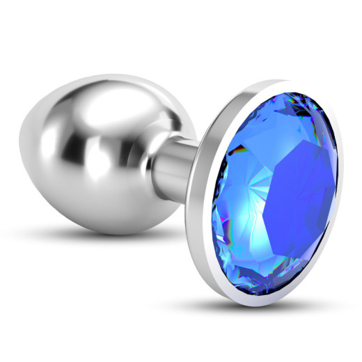 Plug Anal Bijou con Joya Azul Pequeño + Bolsa Aterciopelada Crushious