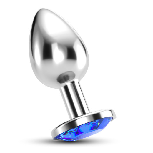 Plug Anal Bijou con Joya Azul Pequeño + Bolsa Aterciopelada Crushious
