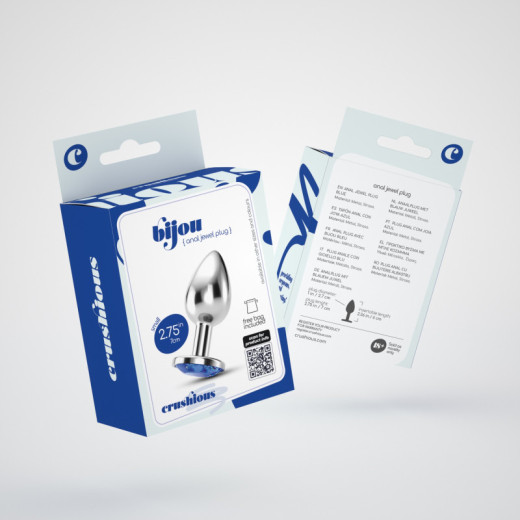 Plug Anal Bijou con Joya Azul Pequeño + Bolsa Aterciopelada Crushious