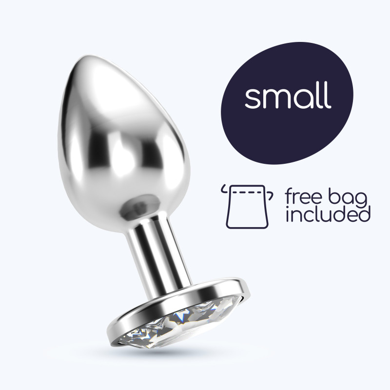 Plug Anal Bijou con Joya Transparente Pequeño + Bolsa Aterciopelada Crushious
