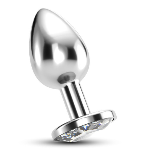 Plug Anal Bijou con Joya Transparente Pequeño + Bolsa Aterciopelada Crushious