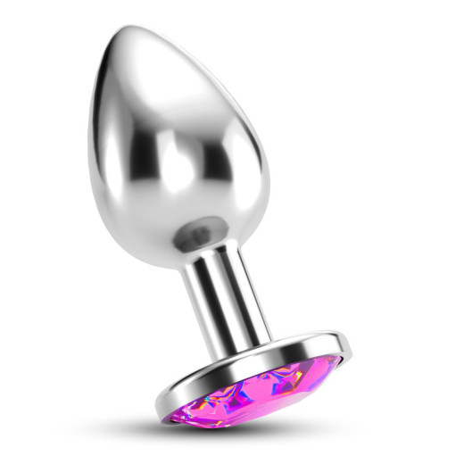 Plug Anal Bijou con Joya Rosa Grande + Bolsa Aterciopelada Crushious