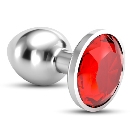 Plug Anal Bijou con Joya Roja Grande + Bolsa Aterciopelada Crushious
