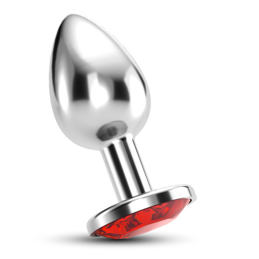 Plug Anal Bijou con Joya Roja Grande + Bolsa Aterciopelada Crushious