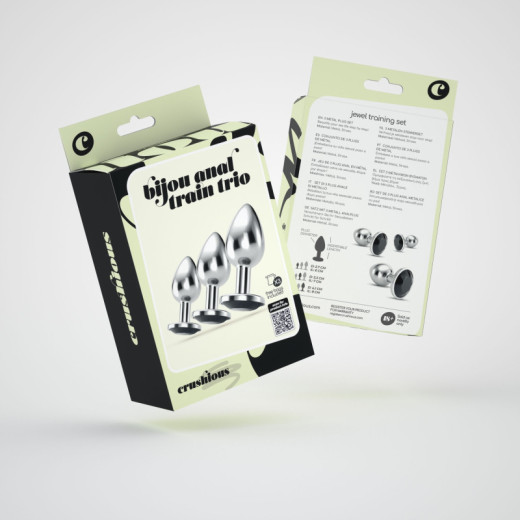 Set de Entrenamiento Anal Bijou Trio Negro + Bolsas Individuales Crushious