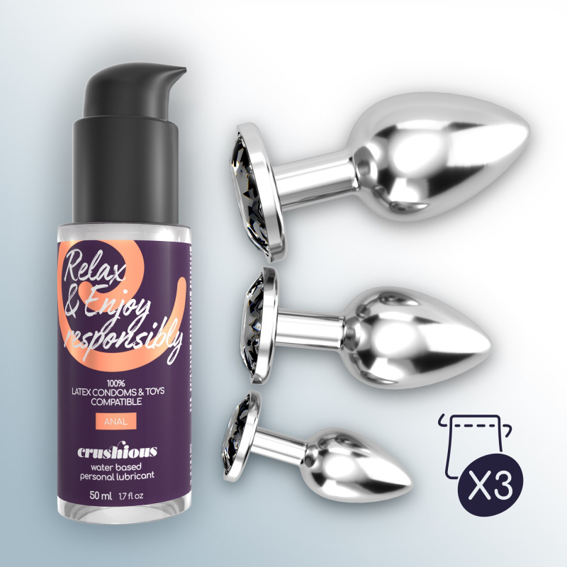 Set de Entrenamiento Anal Bijou Wet Trio Negro Crushious