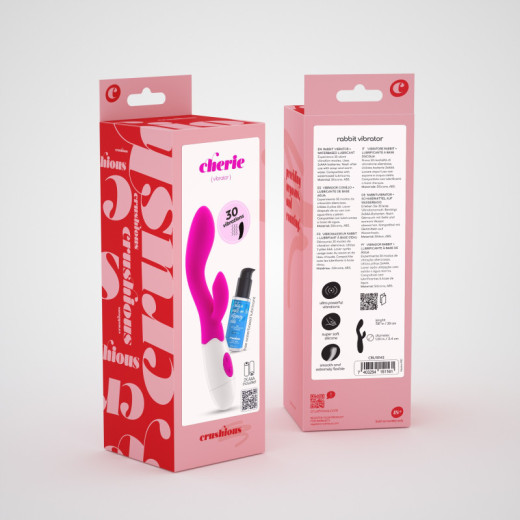 Vibrador Conejito Cherie con Lubricante Base Agua Incluido Crushious