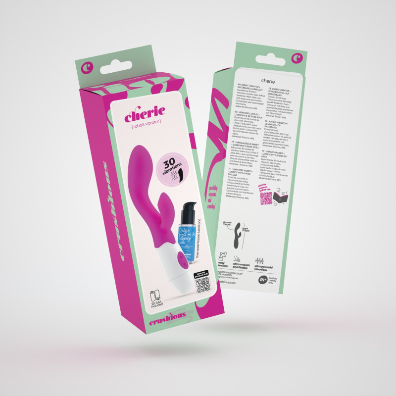 Vibrador Conejito Cherie con Lubricante Base Agua Incluido Crushious
