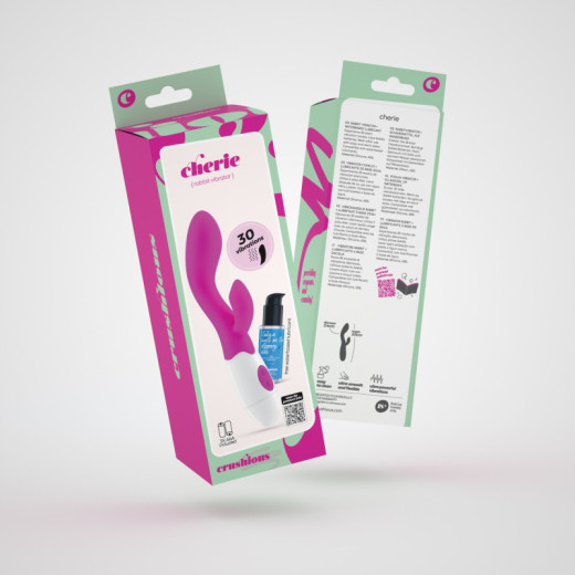 Vibrador Conejito Cherie con Lubricante Base Agua Incluido Crushious