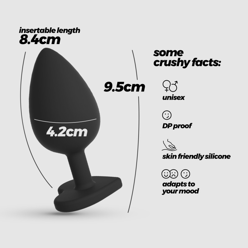 Plug Anal Cuore Grande con 4 Joyas Intercambiables Crushious